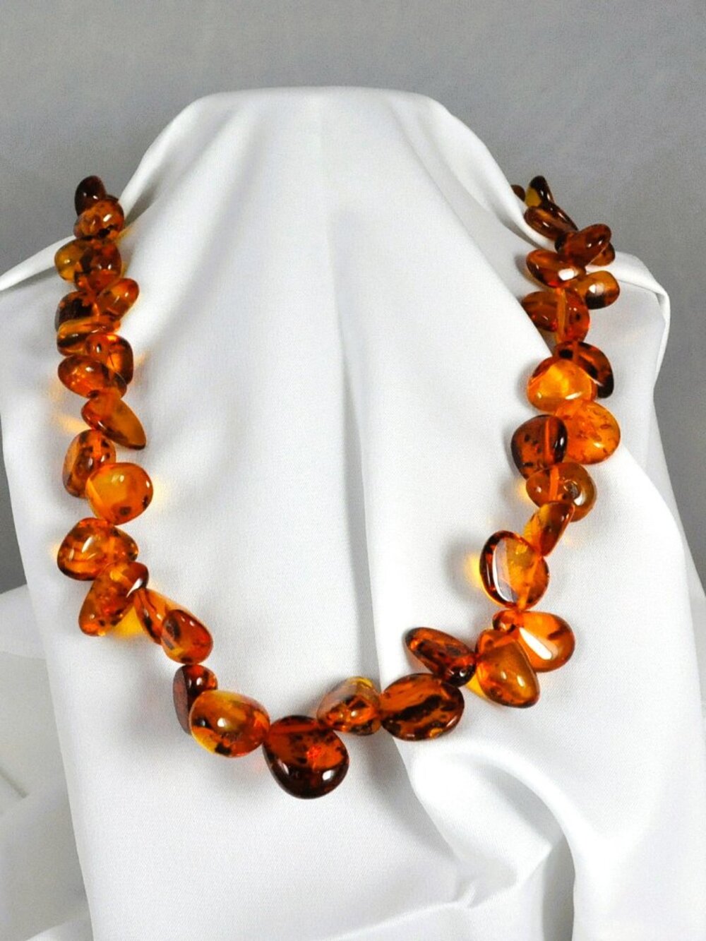 Baltic Russian Amber Necklace about 18" Vintage Warm Honey Deep Color